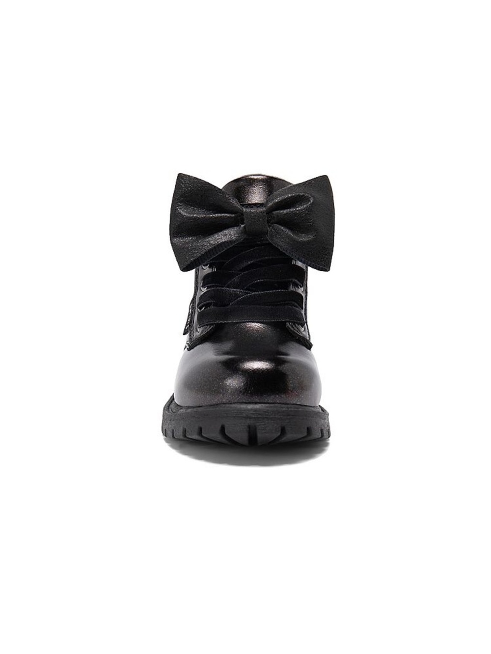 Carters Girls' Black Bow YoYo Combat Boot Velcro closure size 4T new in box